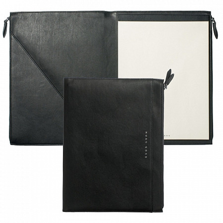 На картинке изображен Папка Hugo Boss Conference folder A4 Stripe Soft Black HTF808A Папка Hugo Boss Conference folder A4 Stripe Soft Black HTF808A