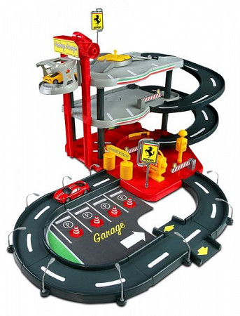Игровой набор Bburago ФЕРРАРИ Паркинг 3-х уровневый и машинка 18-30197