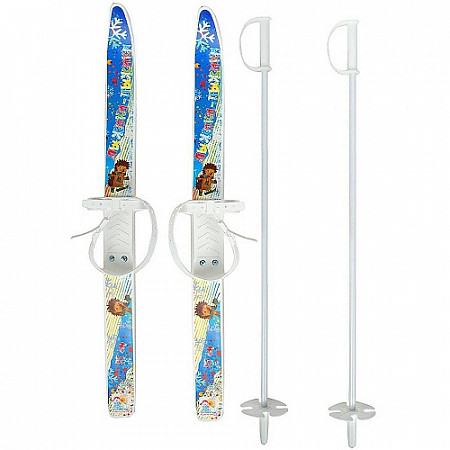 Лыжи детские Тяни-Толкай Ёжик-Лыжики-Пыжики с палками white