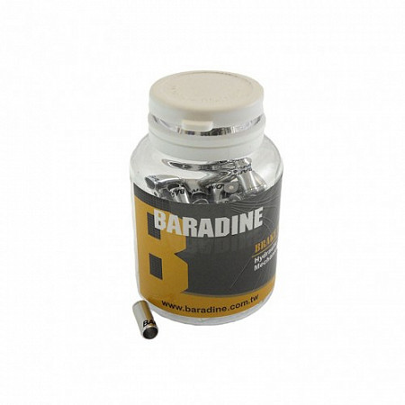Наконечник оплётки троса тормоза Baradine 200 шт CAPBC01-SI silver