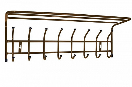 Вешалка для одежды Nika настенная (с полкой) медный антик ВП8