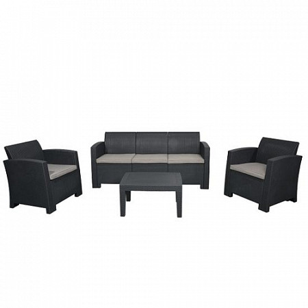 На картинке изображен Комплект садовой мебели Sundays SF2-5P gray / light gray Комплект садовой мебели Sundays SF2-5P gray / light gray