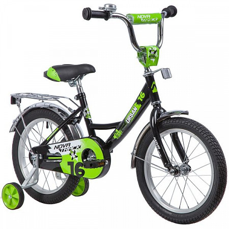 Велосипед Novatrack Urban 16" (2019) Black/Green 163URBAN.BK9