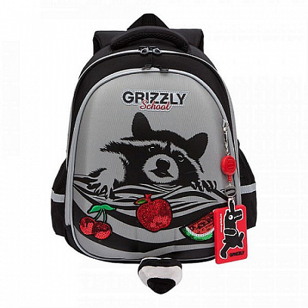 На картинке изображен Рюкзак школьный GRIZZLY RAz-186-7 /1 grey Рюкзак школьный GRIZZLY RAz-186-7 /1 grey