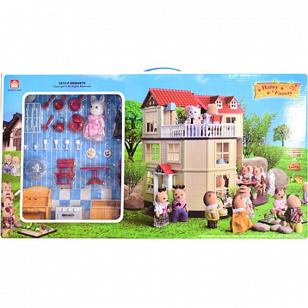 На картинке изображен Набор игровой Hyq "Домик" Happy Family 012-10 Набор игровой Hyq "Домик" Happy Family 012-10