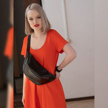 Поясная сумка женская Ors Oro OMS-0153 black