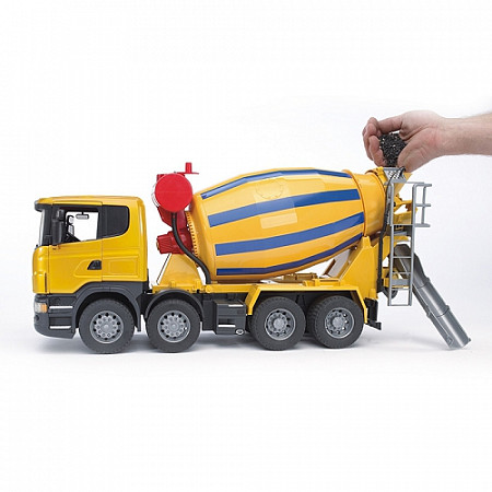 Игрушка Bruder Бетономешалка Scania (цвет жёлто синий) (подходит модуль со звуком и светом "H") 03-554