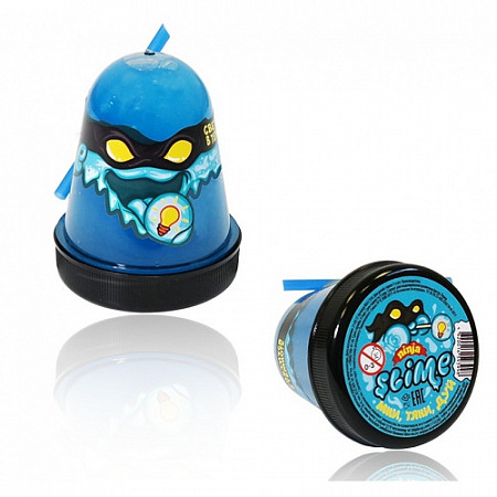 Игрушка пластичная Желейная Slime Ninja светится в темноте Blue S130-20