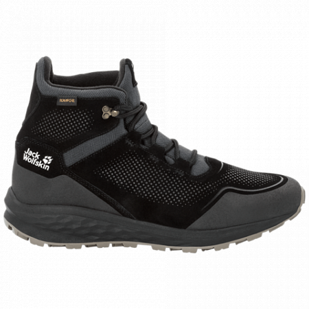 На картинке изображен Ботинки мужские Jack Wolfskin Coogee Texapore Wt Mid M black / black Ботинки мужские Jack Wolfskin Coogee Texapore Wt Mid M black / black