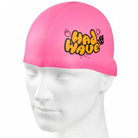 Шапочка для бассейна (плавания) детская Mad Wave Junior Solid pink