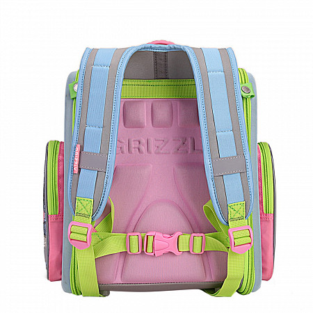 Рюкзак школьный GRIZZLY RAr-080-10 /1 light blue/pink/grey