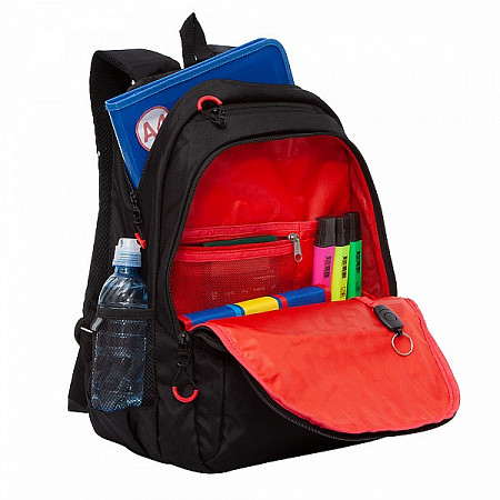 Рюкзак школьный GRIZZLY RU-130-4 /1 black/red