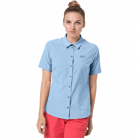 На картинке изображен Рубашка женская Jack Wolfskin Sonora Shirt W ice blue Рубашка женская Jack Wolfskin Sonora Shirt W ice blue