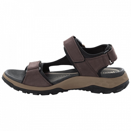 На картинке изображен Сандалии мужские Jack Wolfskin Rocky Path Lt Sandal M dark brown / black Сандалии мужские Jack Wolfskin Rocky Path Lt Sandal M dark brown / black