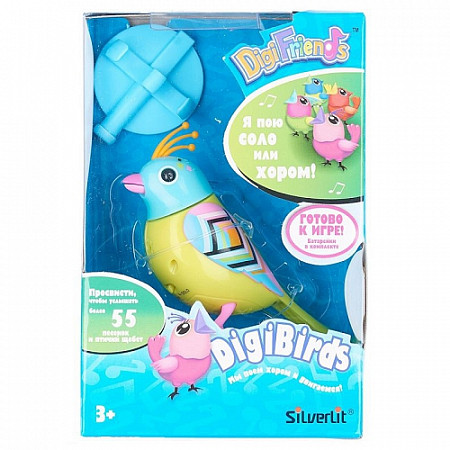 Игрушка Digifriends Птичка с кольцом, желтая с голубой головой 88286-6