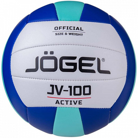 Мяч волейбольный Jogel JV-100, синий/мятный (BC21) 1/50 White/Blue/Turquoise