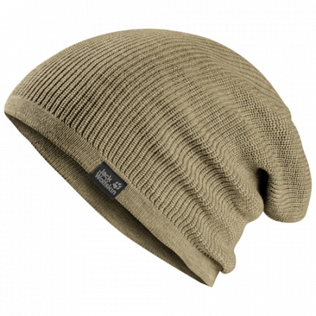 На картинке изображен Шапка женская Jack Wolfskin Feel Good Beanie sandstone 1907011-5101559 Шапка женская Jack Wolfskin Feel Good Beanie sandstone 1907011-5101559