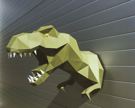 3D-конструктор PAPERRAZ Трофейная голова "Динозавр Завр" Green