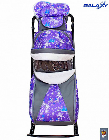 Санки-коляска Snow Galaxy Luxe Ёлки purple