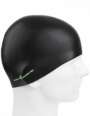 Шапочка для бассейна (плавания) взрослая Mad Wave Reverse Champion green/black