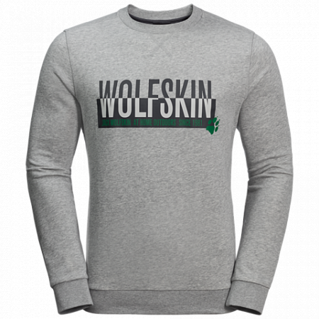 Пуловер мужский Jack Wolfskin Slogan Sweatshirt M light grey