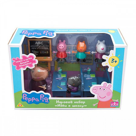 На картинке изображен Игровой набор Peppa Pig Идём в школу 20827 Игровой набор Peppa Pig Идём в школу 20827