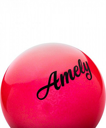 Мяч для художественной гимнастики Amely с блестками AGB-102 15 см red