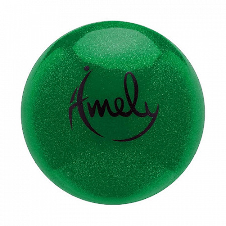 Мяч для художественной с насыщенными блестками Amely AGB-303 15 см green