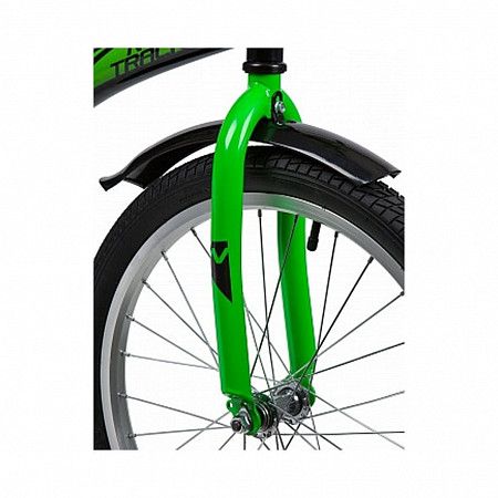 На картинке изображен Велосипед Novatrack Strike 20” black/green Велосипед Novatrack Strike 20” black/green