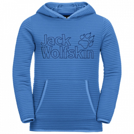 На картинке изображен Джемпер детский Jack Wolfskin Modesto Hoody Kids zircon blue Джемпер детский Jack Wolfskin Modesto Hoody Kids zircon blue