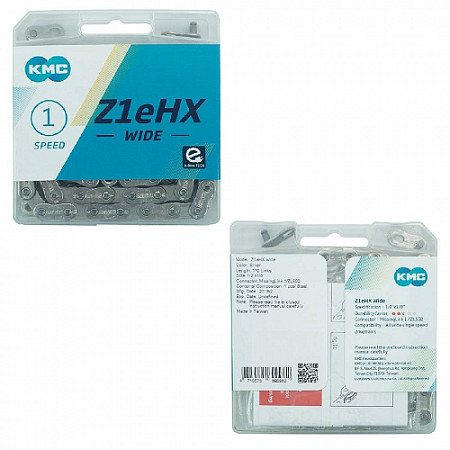 Цепь KMC Z1EHX-WIDE 1 ск. 1/2x1/8"х112 silver ZTB19511