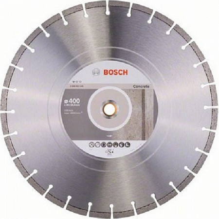 Алмазный круг Bosch 400х25,4 см по бетону сегмент 2608602545