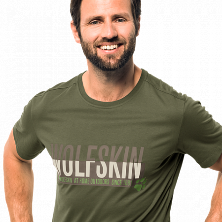 Футболка мужская Jack Wolfskin Slogan T Men woodland green