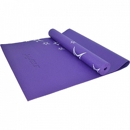 Гимнастический коврик для йоги, фитнеса с рисунком Starfit FM-102 PVC purple (173x61x0,5)