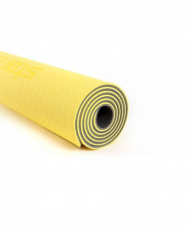 Коврик для йоги и фитнеса Starfit Core FM-201 TPE yellow/gray (173х61х0,7)