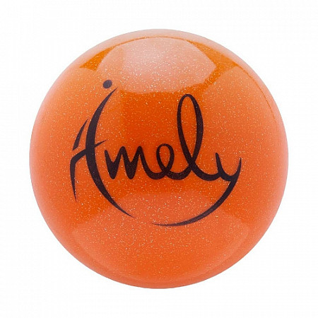 Мяч для художественной с насыщенными блестками Amely AGB-303 15 см orange