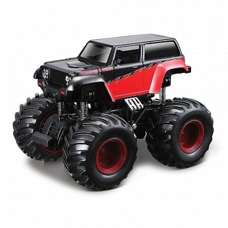 На картинке изображен Машинка-монстр Maisto инерционная Rock Crawler (21144) black/red Машинка-монстр Maisto инерционная Rock Crawler (21144) black/red