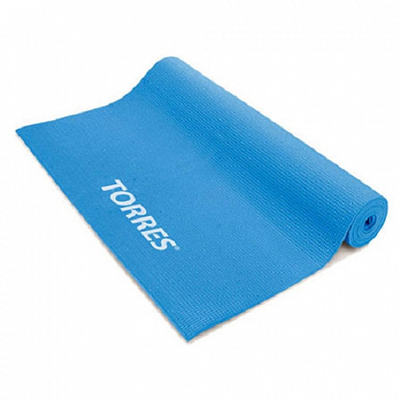 На картинке изображен Гимнастический коврик для йоги Torres YL10013 blue Гимнастический коврик для йоги Torres YL10013 blue