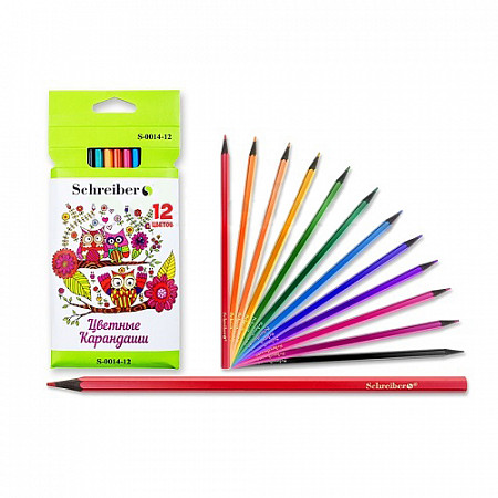Набор цветных карандашей Schreiber Совы 12 цв S 0014-12