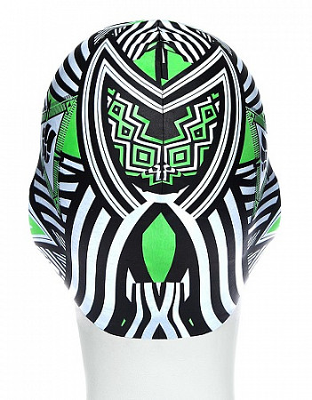 Шапочка для бассейна (плавания) взрослая Mad Wave Silicone Printed Stripes green