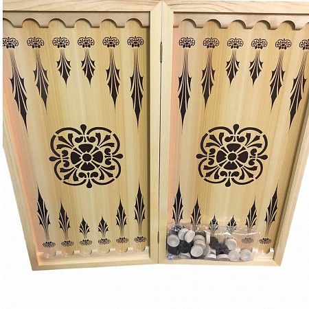 Нарды большие цветной рисунок Волк 600х300х36