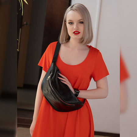 Поясная сумка женская Ors Oro OMS-0153 black