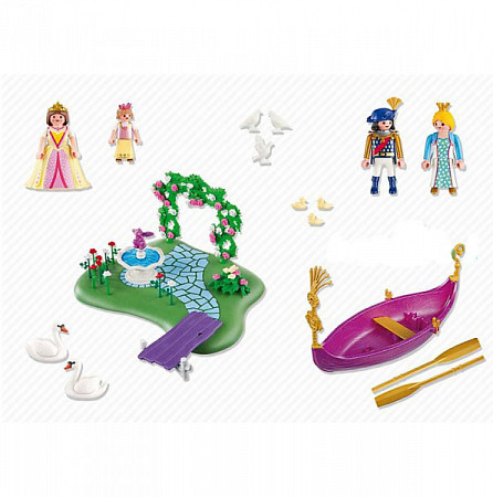 На картинке изображен Игровой набор Playmobil Набор остров принцессы и гондола 5456 Игровой набор Playmobil Набор остров принцессы и гондола 5456