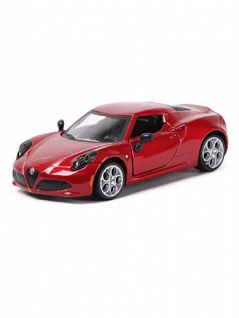 На картинке изображен Машинка Bburago 1:32 Alfa Romeo 4C (18-43037) red Машинка Bburago 1:32 Alfa Romeo 4C (18-43037) red