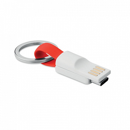 Брелок с переходником USB - Type C red MO917105