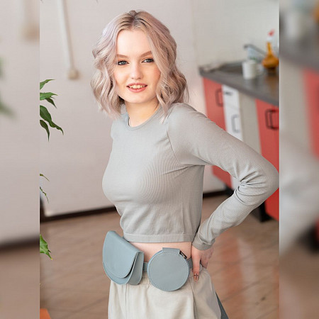 Поясная сумка женская Ors Oro OMS-0155 grey-blue