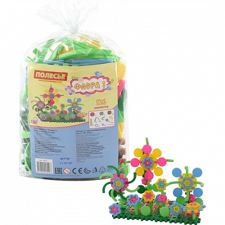 Конструктор Полесье Флора 1 126 элементов в мешке 5403