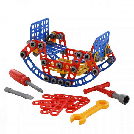 Конструктор Полесье Изобретатель Качели №2 121 элемент в пакете 55101