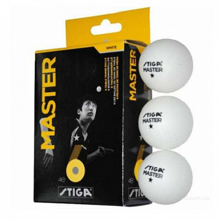 На картинке изображен Мячи для настольного тенниса Stiga Master 1 зв.514006 Мячи для настольного тенниса Stiga Master 1 зв.514006
