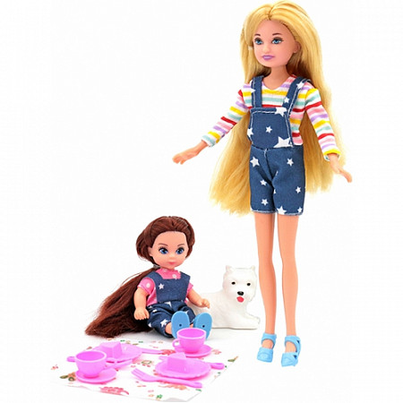 Набор кукол Funky Toys Mila и Vickie с собачкой и набором для пикника (70006)